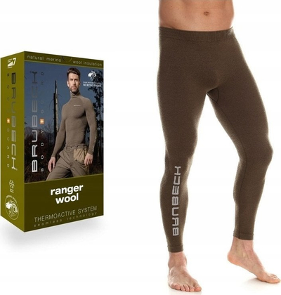 Geta termike për meshkuj Brubeck Ranger Wool, madhësia XXL, lesh merino, ngjyrë kaki