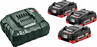Set bateri dhe karikues Metabo 685132000, 18V, 3x 4Ah LiHD, i zi