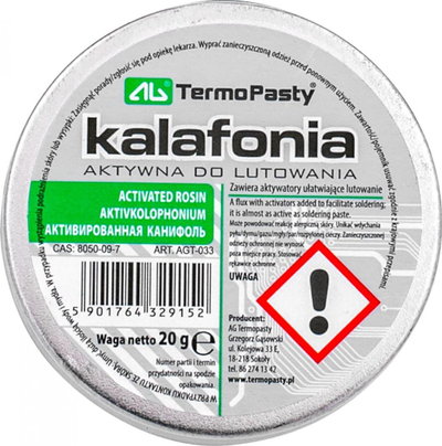 Kolofon për saldim AG TermoPasty Rosin AGT-033, 20g, transparent