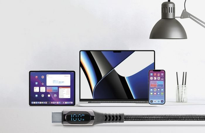 Kabllo USB Cellularline 5A Display Cable, USB-C në USB-C, 2m, i zi