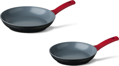 Set tiganësh CUISINOX, 2 copë, me doreza të rehatuara, i kuq
