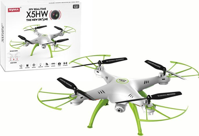 Dron Syma X5HW, RC 2.4GHz me kamerë Wi‑Fi FPV, i bardhë