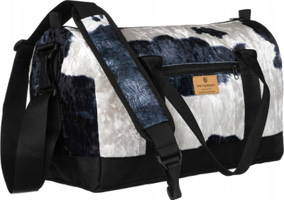Çantë udhëtime Peterson Shoulder Bag, bagazh dore për në avion, me motiv lëkure lope, bardh e zi