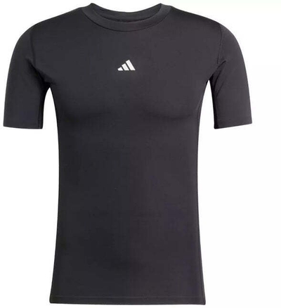 Bluzë kompresuese adidas Techfit JP4674 me mëngë të shkurtra për burra, e zezë
