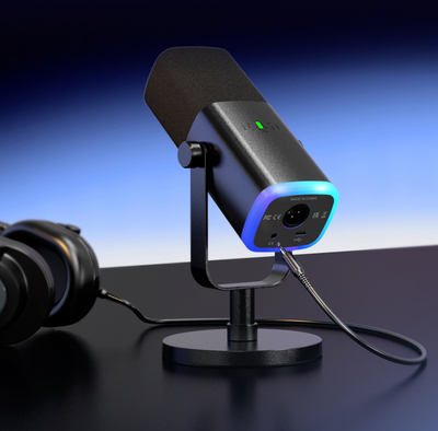 Mikrofon Fifine për streaming, dinamik, USB, ngjyrë e zezë