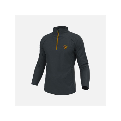 Bluzë fleece Rossignol Blackside Hz, me gjysmë zinxhir, me mëngë të gjata, e zezë