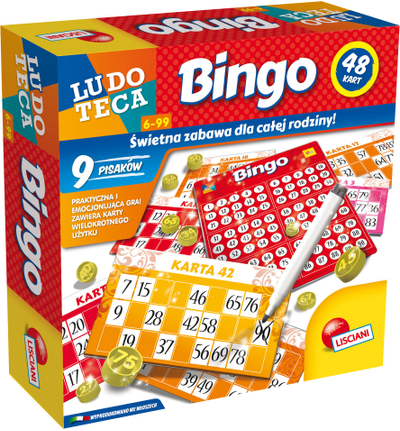 Lojë bingo Lisciani Playroom, 48 karta, 9 markera, me shumë ngjyra