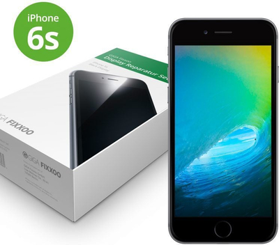 Set ekran zëvendësues GIGA Fixxoo iPhone 6s, komplet me kamera dhe altoparlant, me vegla montimi, i zi