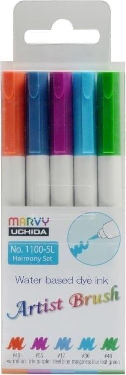 Set stilolapsa Artist Brush Harmony, majë brush, 5 ngjyra