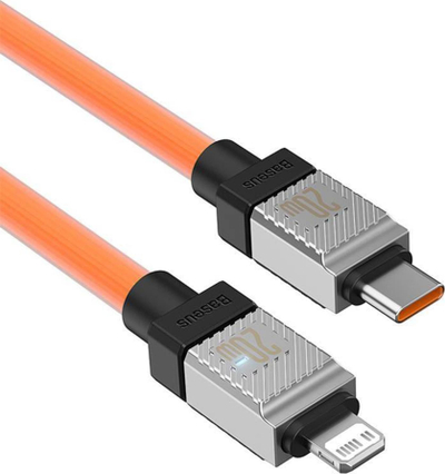 Kabllo karikimi Baseus CoolPlay USB C në Lightning, 2m, 20W, portokalli