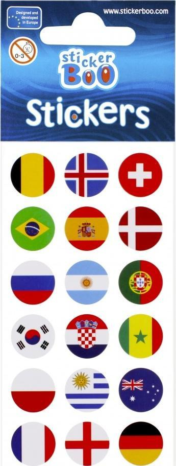 Stickerë STICKERBOO Flags of Countries, 66x180 mm, shumëngjyrëshe