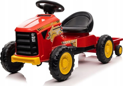 Traktor me pedale Lean Toys G206, me rimorkio, mban deri 30 kg, i kuq