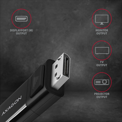 Kabllo AXAGON RVC-DPC USB-C -  DisplayPort, 1.8m, 4K / 60Hz