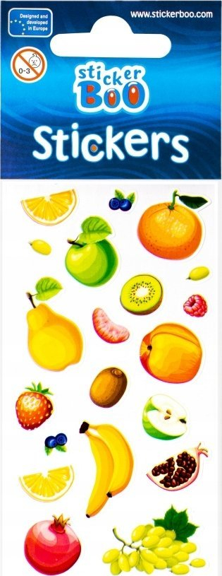 Stikera ngjitëse Sticker Boo Fruits, figura frutash, shumëngjyrëshe