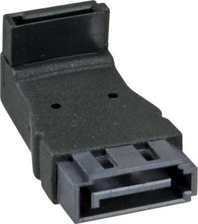 Adapter SATA InLine 27700C, 7 pin, kënd 90°, i zi