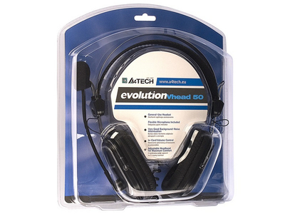Kufje A4 Tech EVO Vhead 50, me kabllo, të zeza