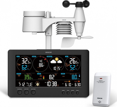 Stacion moti Sencor SWS 12500, WiFi, ekran me ngjyra 21.4 cm, i zi