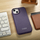 Këllëf telefoni iCarer CE Premium Leather Folio, MagSafe, për iPhone 14, vjollcë e errët