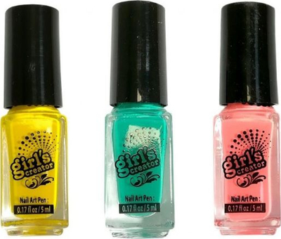 Set manikyri për kalamoj Girls Creator Nail Art Studio, me tharëse thonjsh, me shkëlqyes e stampë, rozë