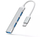 Adapter USB Inca IUSB-04TX, me 4 porta USB 2.0/3.0, hyrje USB-C, ngjyrë argjendtë