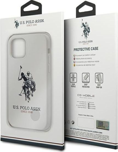 Mbrojtëse silikoni U.S. Polo ASSN për iPhone 12/12 Pro, e bardhë