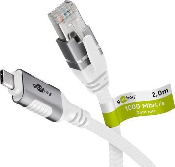 Adapter LAN goobay USB-C 3.2 Gen2 n’ RJ-45, 1 Gbit/s, Cat.6, gri