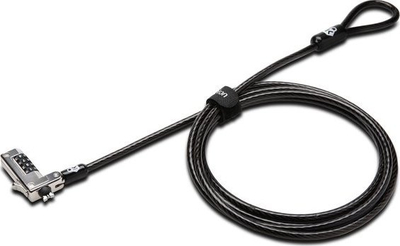 Кабел за безбедност Кенсингтон K60603WW, со комбинација, НаноСлот, црно сребрен