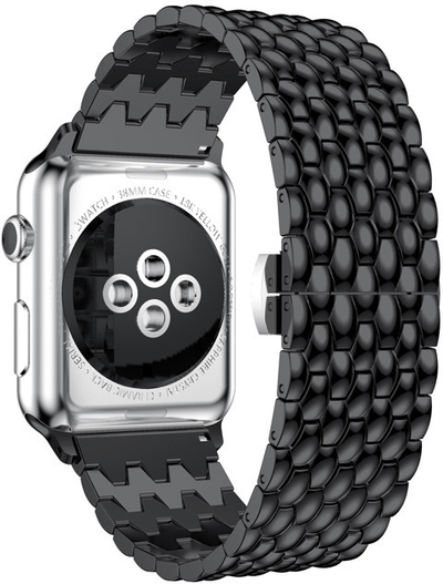 Rrip çeliku për Apple Watch 38/40/41 mm 4wrist, i zi