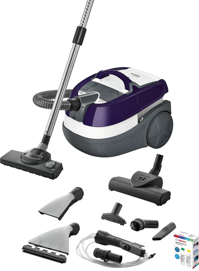 Fshesë larëse Bosch AquaWash &amp; Clean BWD41740, 1700W, depozitë 5L, blu