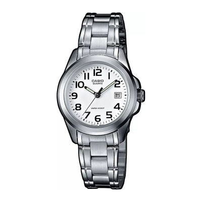 Ora dore Casio LTP-1259PD-7BEG, për femra, metalike, argjend