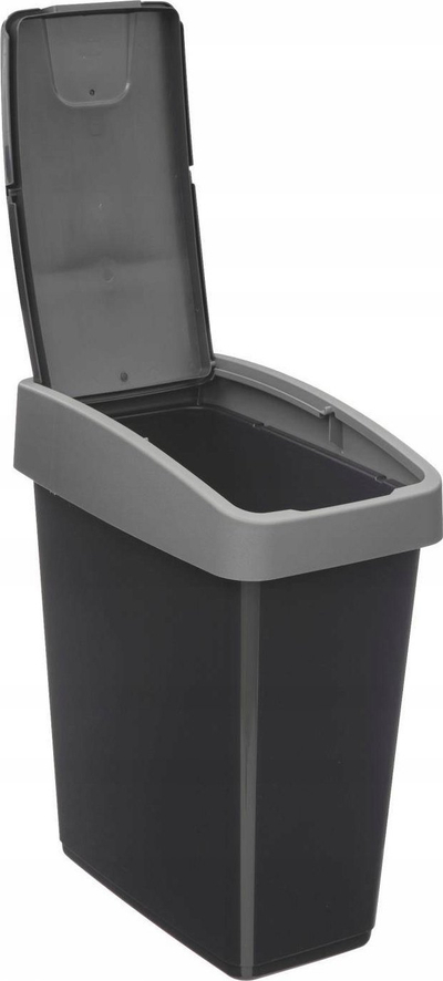 Кошница за ѓубре 5five Simply Smart, 45L, 2 прегради, сива и црна
