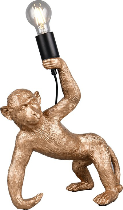 Llambë tavoline dekorative Golden Monkey, E27, me çelës në kabllo, ari