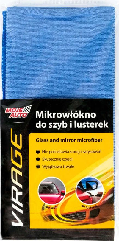 Pecë mikrofibre Moje Auto Professional 97-031, për xhama dhe pasqyra, blu