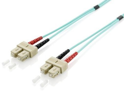 Kabllo optike Equip Fiber Patchcord SC - SC Multimode Duplex OM3 (255323), 3m, e kaltër
