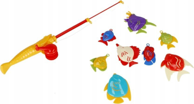Игра со риби Mega Creative Little Fish 532399, 8 риби, 1 стап за риболов, повеќебојна