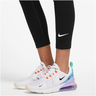 Leggins Nike Sportswear Classics për goca, bel i lartë, 7/8, të zeza