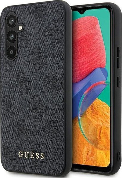 Kuti mbrojtëse Guess 4G Metal Logo për Samsung Galaxy S23 FE, lëkurë eco, ngjyrë ari