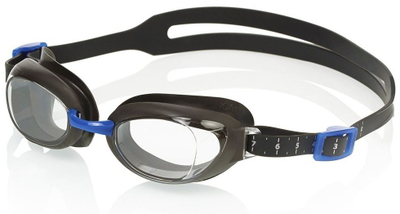 Syze noti Speedo Aquapure, xhama transparentë, IQfit, të zeza me blu
