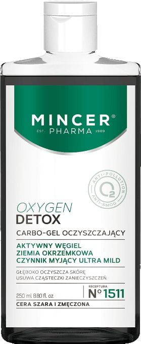 Xhel pastrues fytyre Mincer Pharma Oxygen Detox Cleansing Carbo-gel No.1511, me karbon aktiv, 250ml