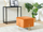 Tabure Footstool DAYTON, kadife, metal, portokalli