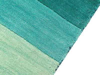 Tapet drejtkëndor Multicolour, lesh dhe pambuk, 140 x 200 cm, blu me vija