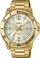 Orë burrash Casio MTP-VD01G-9EVUDF, 50m bo vaki me u lag, çelik inox gold, me unazë ngjyrë shampanje