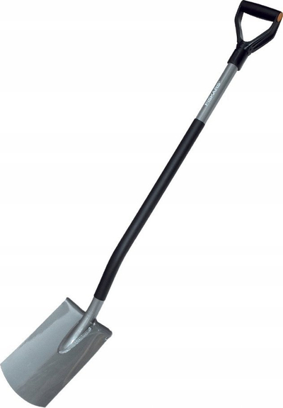 Lopatë kopshti Fiskars Ergonomic 1067512, teh i drejtë, ergonomike, gri