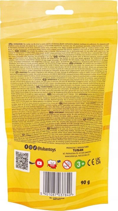 Rërë loje Tuban Fluffy Sand, 90 g, e verdhë
