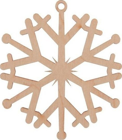 Ornament natal Cresco Snowflake, prej druri, formë bore, ngjyrë natyrale