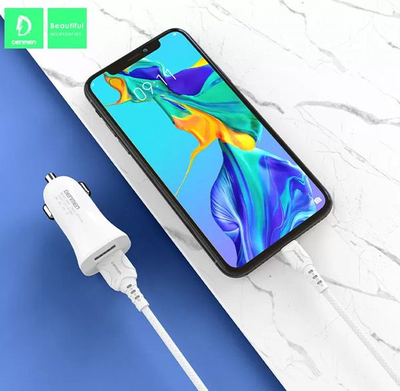 Karikues veture Demen D208, 2x USB, 2.1A, i bardhë