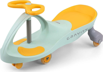 Makine lodër ride on Milly Mally Gravity, rrota LED, për kalamaj 3+, lime e verdhë