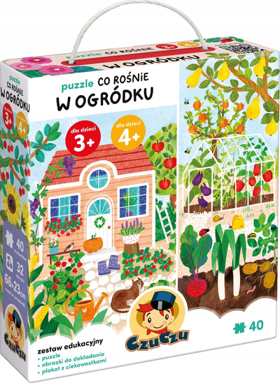 Puzzle për fëmijë Czuczu What Grows In The Garden, 40 pjesë, edukativ, shumëngjyrësh