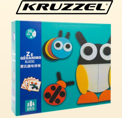 Puzzle druri Kruzzel 22426, figura gjeometrike shumëngjyrëshe
