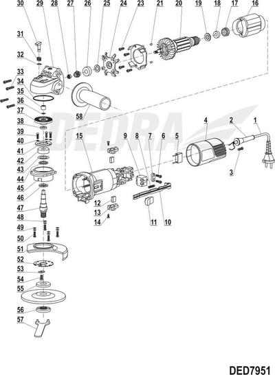 Bosht zëvendësues Dedra DEA XDED7951X.47, për DED7951, metal, gri e errët